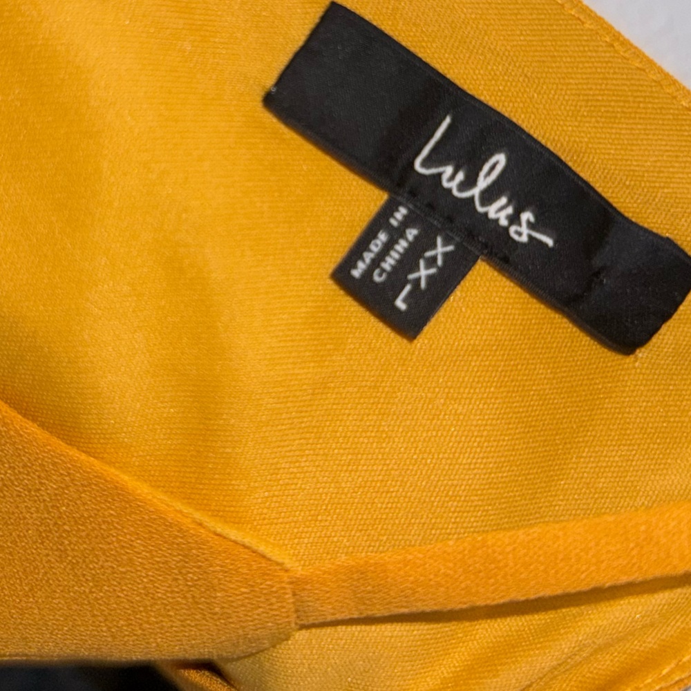NWT Lulus Out Tonight Mustard Yellow Wide Leg Two Piece Set Size XXL - Picture 5 of 6